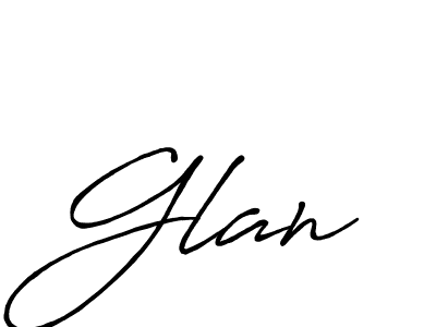 Glan stylish signature style. Best Handwritten Sign (Antro_Vectra_Bolder) for my name. Handwritten Signature Collection Ideas for my name Glan. Glan signature style 7 images and pictures png