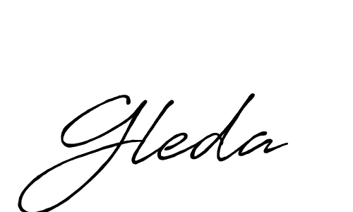 Make a beautiful signature design for name Gleda. With this signature (Antro_Vectra_Bolder) style, you can create a handwritten signature for free. Gleda signature style 7 images and pictures png