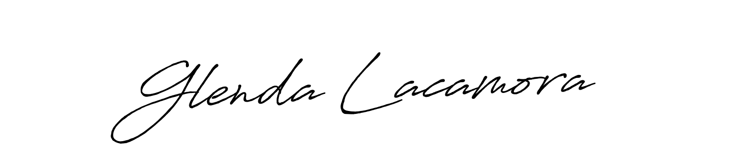 You should practise on your own different ways (Antro_Vectra_Bolder) to write your name (Glenda Lacamora) in signature. don't let someone else do it for you. Glenda Lacamora signature style 7 images and pictures png