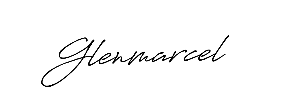 How to make Glenmarcel name signature. Use Antro_Vectra_Bolder style for creating short signs online. This is the latest handwritten sign. Glenmarcel signature style 7 images and pictures png