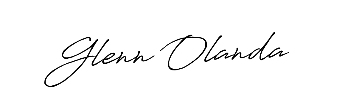 Glenn Olanda stylish signature style. Best Handwritten Sign (Antro_Vectra_Bolder) for my name. Handwritten Signature Collection Ideas for my name Glenn Olanda. Glenn Olanda signature style 7 images and pictures png