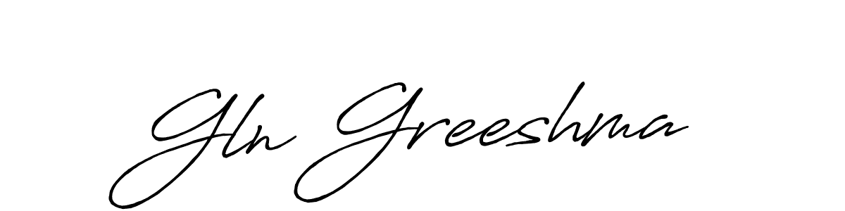 The best way (Antro_Vectra_Bolder) to make a short signature is to pick only two or three words in your name. The name Gln Greeshma include a total of six letters. For converting this name. Gln Greeshma signature style 7 images and pictures png