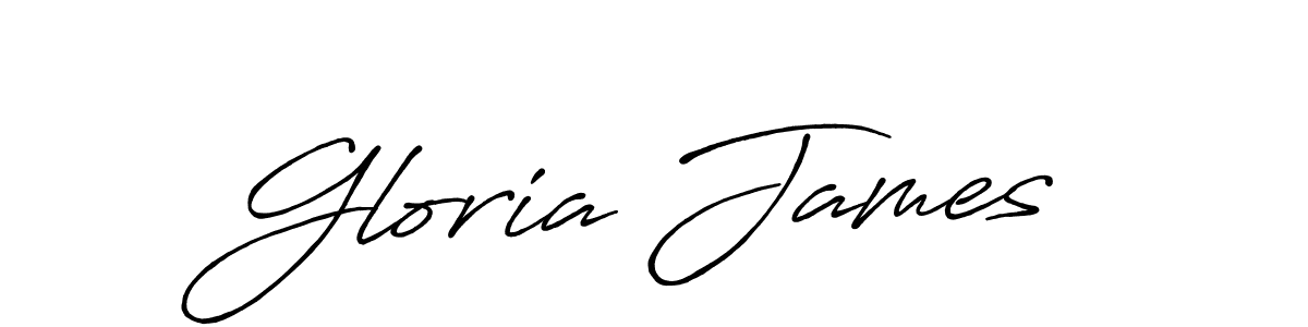 Gloria James stylish signature style. Best Handwritten Sign (Antro_Vectra_Bolder) for my name. Handwritten Signature Collection Ideas for my name Gloria James. Gloria James signature style 7 images and pictures png