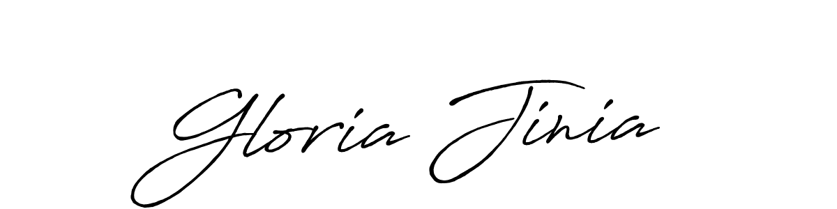 How to make Gloria Jinia name signature. Use Antro_Vectra_Bolder style for creating short signs online. This is the latest handwritten sign. Gloria Jinia signature style 7 images and pictures png