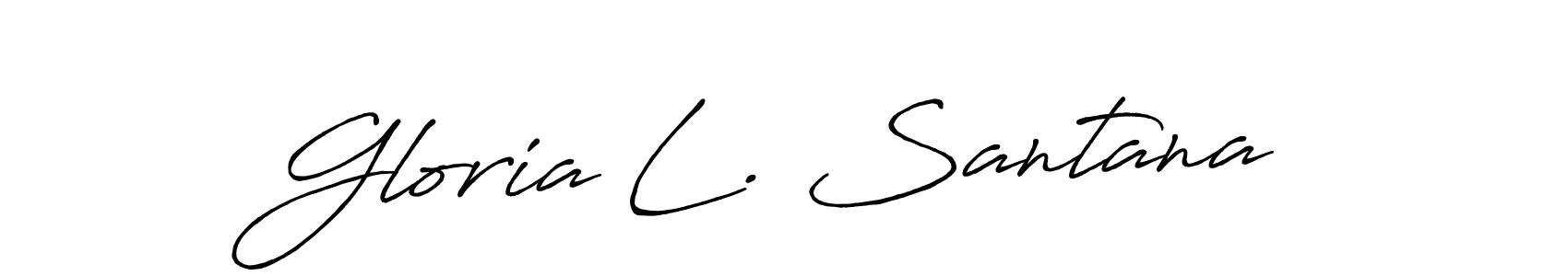 Antro_Vectra_Bolder is a professional signature style that is perfect for those who want to add a touch of class to their signature. It is also a great choice for those who want to make their signature more unique. Get Gloria L. Santana name to fancy signature for free. Gloria L. Santana signature style 7 images and pictures png