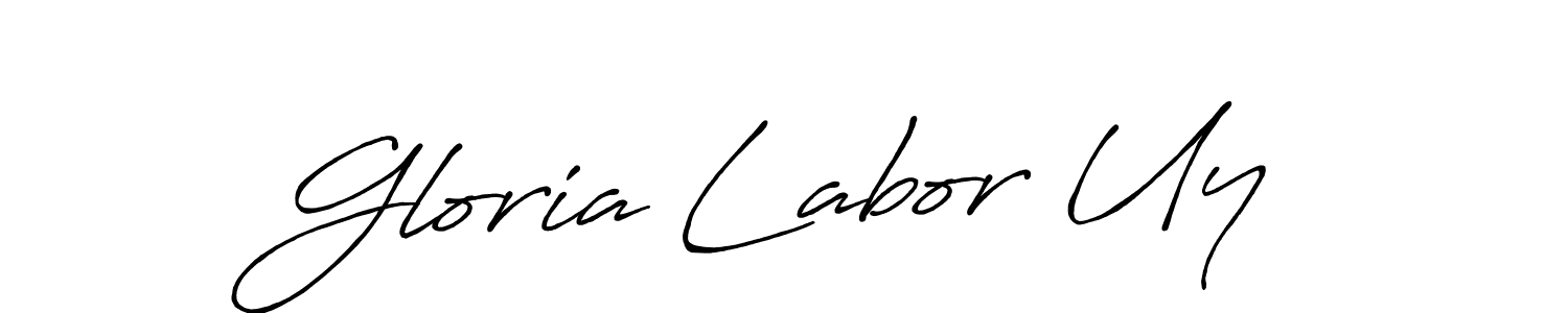 You should practise on your own different ways (Antro_Vectra_Bolder) to write your name (Gloria Labor Uy) in signature. don't let someone else do it for you. Gloria Labor Uy signature style 7 images and pictures png