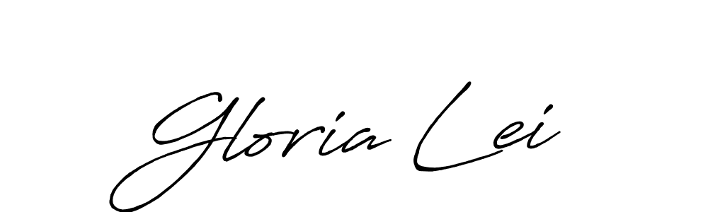 It looks lik you need a new signature style for name Gloria Lei. Design unique handwritten (Antro_Vectra_Bolder) signature with our free signature maker in just a few clicks. Gloria Lei signature style 7 images and pictures png