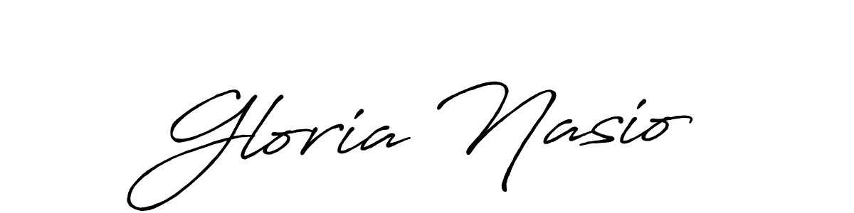 Use a signature maker to create a handwritten signature online. With this signature software, you can design (Antro_Vectra_Bolder) your own signature for name Gloria Nasio. Gloria Nasio signature style 7 images and pictures png