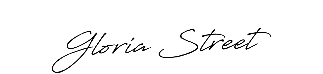 Use a signature maker to create a handwritten signature online. With this signature software, you can design (Antro_Vectra_Bolder) your own signature for name Gloria Street. Gloria Street signature style 7 images and pictures png