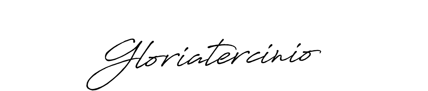 Make a beautiful signature design for name Gloriatercinio. With this signature (Antro_Vectra_Bolder) style, you can create a handwritten signature for free. Gloriatercinio signature style 7 images and pictures png