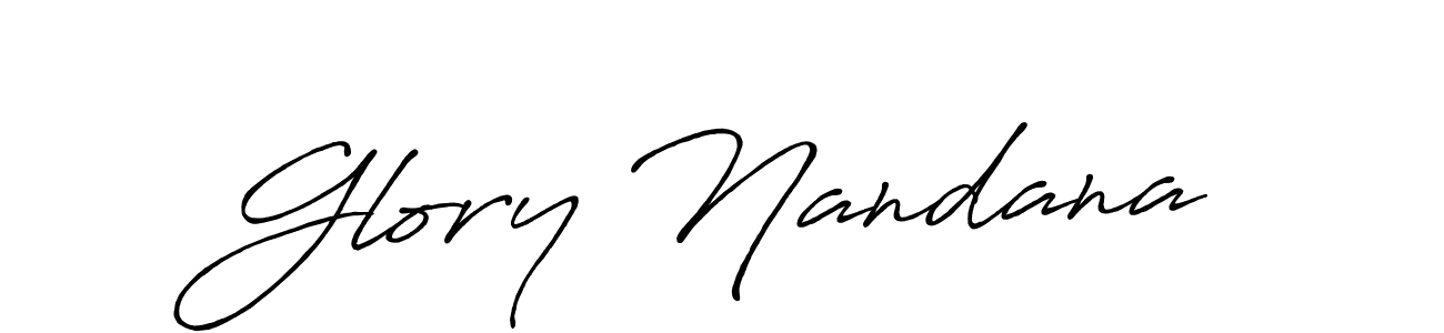 Also we have Glory Nandana name is the best signature style. Create professional handwritten signature collection using Antro_Vectra_Bolder autograph style. Glory Nandana signature style 7 images and pictures png