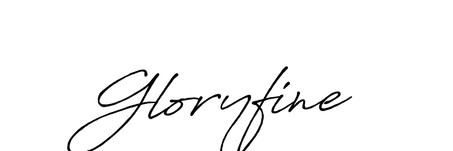 How to make Gloryfine name signature. Use Antro_Vectra_Bolder style for creating short signs online. This is the latest handwritten sign. Gloryfine signature style 7 images and pictures png