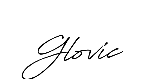 How to make Glovic signature? Antro_Vectra_Bolder is a professional autograph style. Create handwritten signature for Glovic name. Glovic signature style 7 images and pictures png