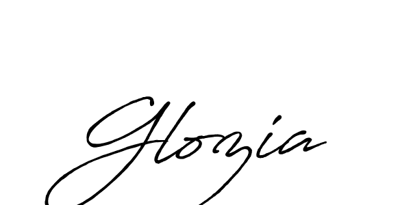 Glozia stylish signature style. Best Handwritten Sign (Antro_Vectra_Bolder) for my name. Handwritten Signature Collection Ideas for my name Glozia. Glozia signature style 7 images and pictures png