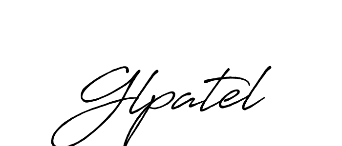 How to make Glpatel name signature. Use Antro_Vectra_Bolder style for creating short signs online. This is the latest handwritten sign. Glpatel signature style 7 images and pictures png