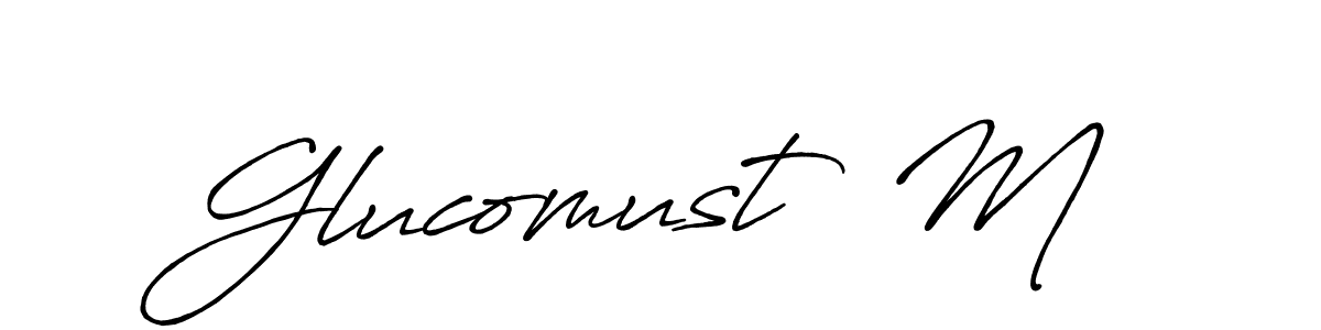 It looks lik you need a new signature style for name Glucomust  M. Design unique handwritten (Antro_Vectra_Bolder) signature with our free signature maker in just a few clicks. Glucomust  M signature style 7 images and pictures png