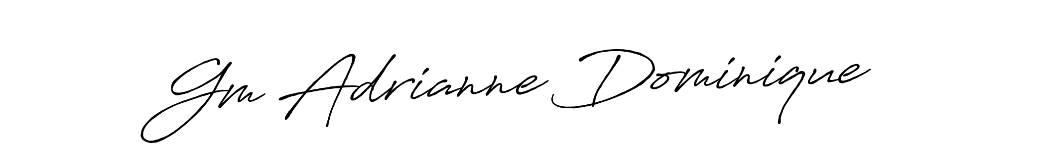 How to make Gm Adrianne Dominique name signature. Use Antro_Vectra_Bolder style for creating short signs online. This is the latest handwritten sign. Gm Adrianne Dominique signature style 7 images and pictures png