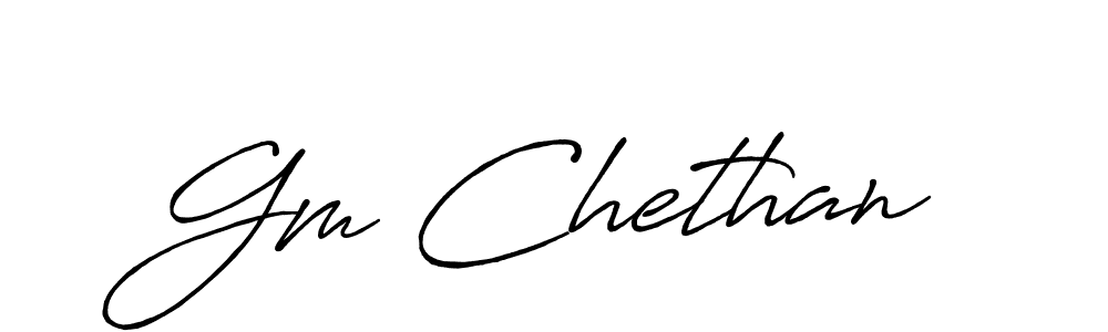 if you are searching for the best signature style for your name Gm Chethan. so please give up your signature search. here we have designed multiple signature styles  using Antro_Vectra_Bolder. Gm Chethan signature style 7 images and pictures png