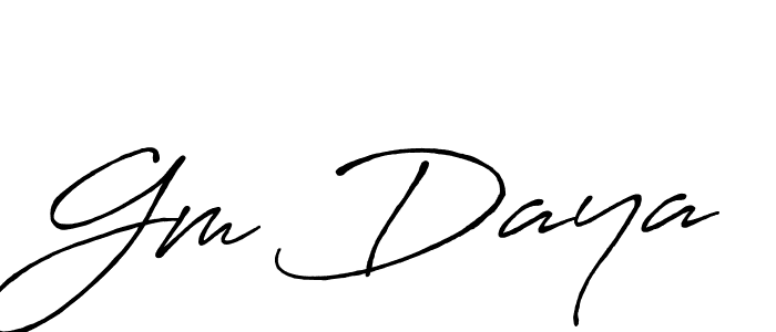 How to make Gm Daya signature? Antro_Vectra_Bolder is a professional autograph style. Create handwritten signature for Gm Daya name. Gm Daya signature style 7 images and pictures png