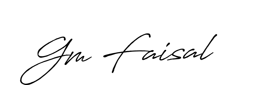 Also we have Gm Faisal name is the best signature style. Create professional handwritten signature collection using Antro_Vectra_Bolder autograph style. Gm Faisal signature style 7 images and pictures png