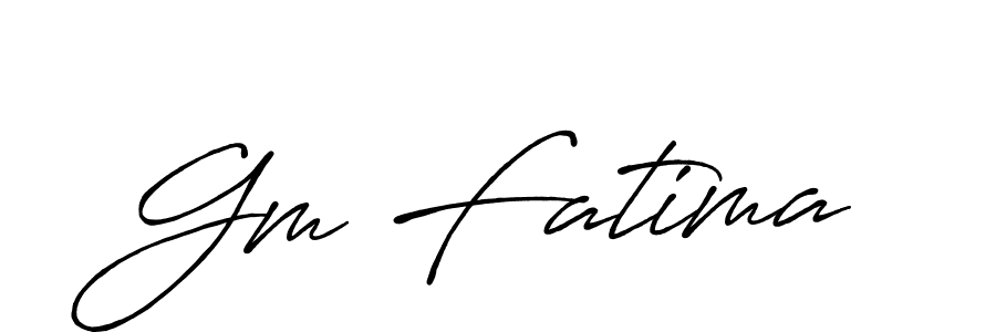 How to make Gm Fatima name signature. Use Antro_Vectra_Bolder style for creating short signs online. This is the latest handwritten sign. Gm Fatima signature style 7 images and pictures png