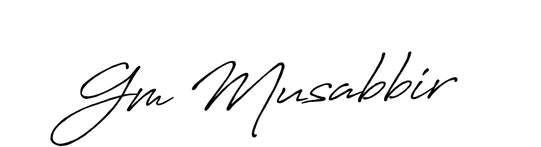 Gm Musabbir stylish signature style. Best Handwritten Sign (Antro_Vectra_Bolder) for my name. Handwritten Signature Collection Ideas for my name Gm Musabbir. Gm Musabbir signature style 7 images and pictures png