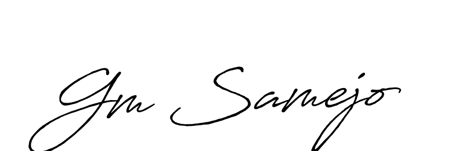 Also You can easily find your signature by using the search form. We will create Gm Samejo name handwritten signature images for you free of cost using Antro_Vectra_Bolder sign style. Gm Samejo signature style 7 images and pictures png