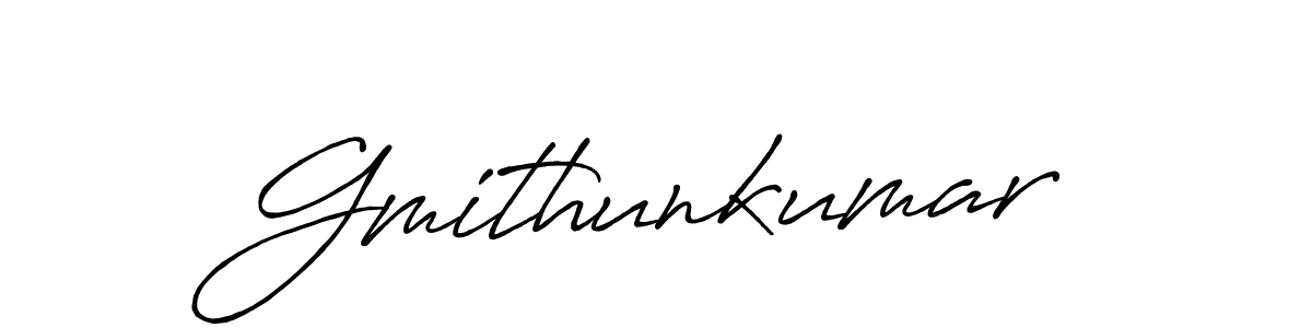 Make a beautiful signature design for name Gmithunkumar. With this signature (Antro_Vectra_Bolder) style, you can create a handwritten signature for free. Gmithunkumar signature style 7 images and pictures png