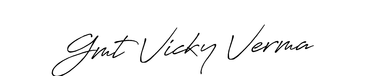 Similarly Antro_Vectra_Bolder is the best handwritten signature design. Signature creator online .You can use it as an online autograph creator for name Gmt Vicky Verma. Gmt Vicky Verma signature style 7 images and pictures png