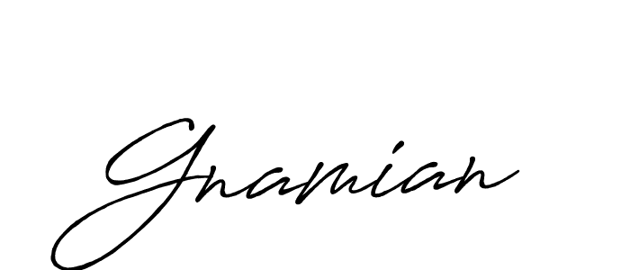 Gnamian stylish signature style. Best Handwritten Sign (Antro_Vectra_Bolder) for my name. Handwritten Signature Collection Ideas for my name Gnamian. Gnamian signature style 7 images and pictures png