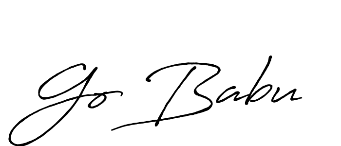 if you are searching for the best signature style for your name Go Babu. so please give up your signature search. here we have designed multiple signature styles  using Antro_Vectra_Bolder. Go Babu signature style 7 images and pictures png