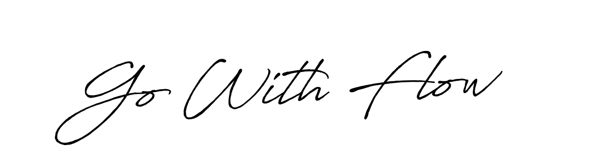 How to make Go With Flow name signature. Use Antro_Vectra_Bolder style for creating short signs online. This is the latest handwritten sign. Go With Flow signature style 7 images and pictures png