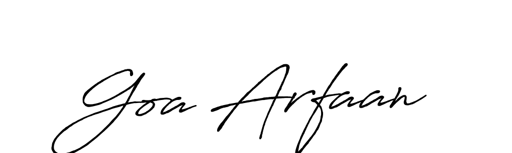 Create a beautiful signature design for name Goa Arfaan. With this signature (Antro_Vectra_Bolder) fonts, you can make a handwritten signature for free. Goa Arfaan signature style 7 images and pictures png