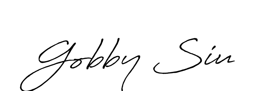 Gobby Siu stylish signature style. Best Handwritten Sign (Antro_Vectra_Bolder) for my name. Handwritten Signature Collection Ideas for my name Gobby Siu. Gobby Siu signature style 7 images and pictures png