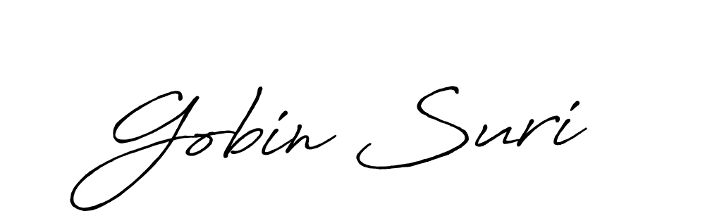 Similarly Antro_Vectra_Bolder is the best handwritten signature design. Signature creator online .You can use it as an online autograph creator for name Gobin Suri. Gobin Suri signature style 7 images and pictures png