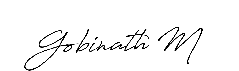 Similarly Antro_Vectra_Bolder is the best handwritten signature design. Signature creator online .You can use it as an online autograph creator for name Gobinath M. Gobinath M signature style 7 images and pictures png