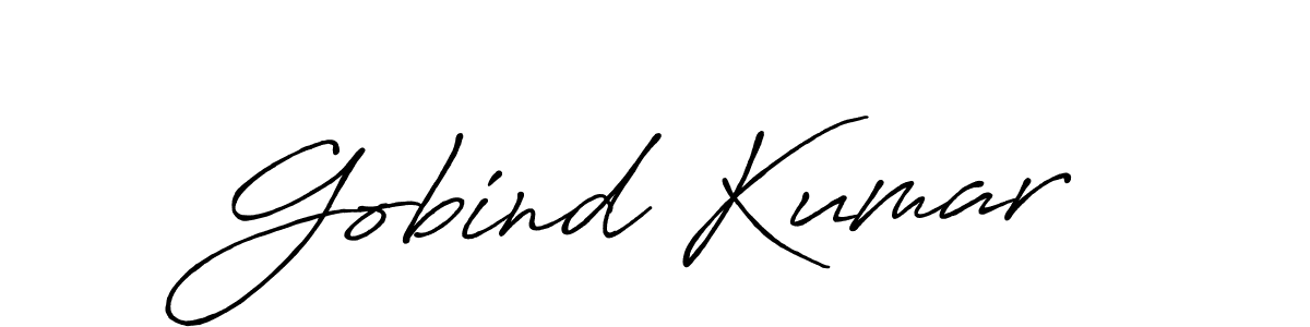 How to make Gobind Kumar name signature. Use Antro_Vectra_Bolder style for creating short signs online. This is the latest handwritten sign. Gobind Kumar signature style 7 images and pictures png