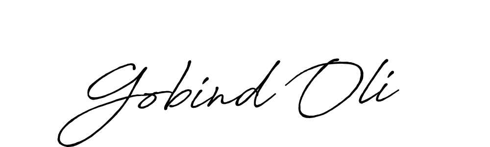 Make a beautiful signature design for name Gobind Oli. With this signature (Antro_Vectra_Bolder) style, you can create a handwritten signature for free. Gobind Oli signature style 7 images and pictures png