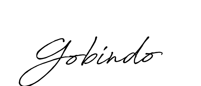 How to make Gobindo name signature. Use Antro_Vectra_Bolder style for creating short signs online. This is the latest handwritten sign. Gobindo signature style 7 images and pictures png