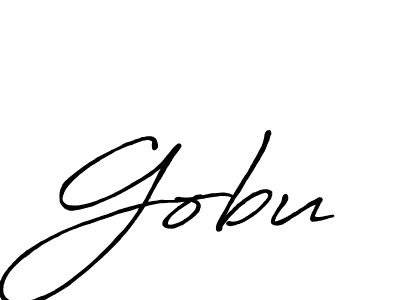 Make a beautiful signature design for name Gobu. With this signature (Antro_Vectra_Bolder) style, you can create a handwritten signature for free. Gobu signature style 7 images and pictures png