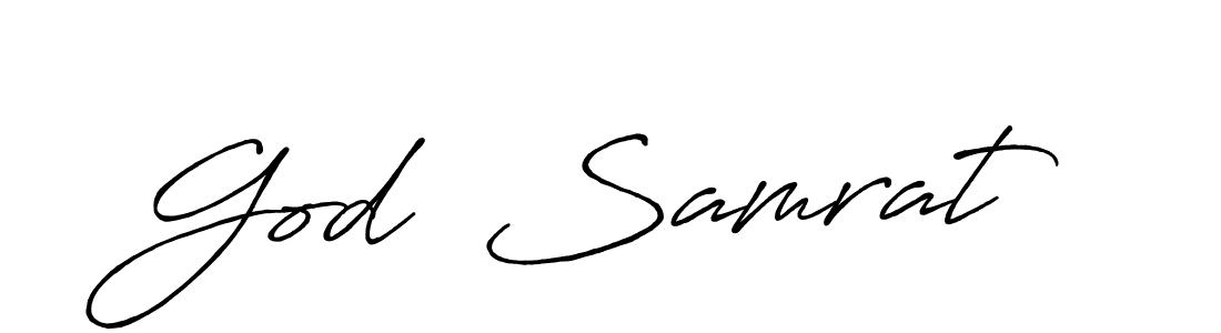 Make a beautiful signature design for name God  Samrat. With this signature (Antro_Vectra_Bolder) style, you can create a handwritten signature for free. God  Samrat signature style 7 images and pictures png
