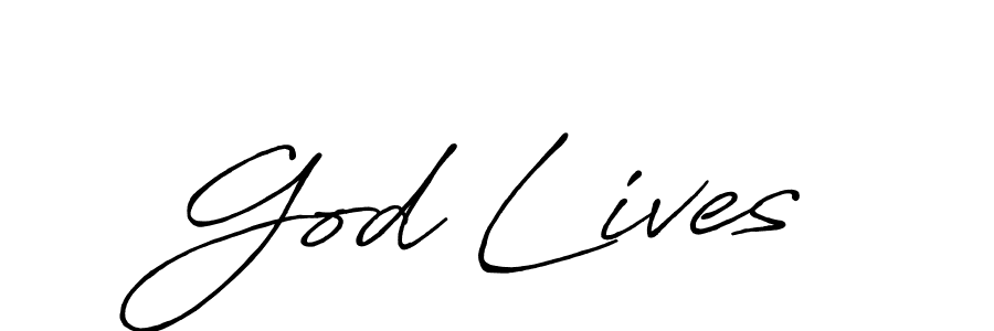 Make a beautiful signature design for name God Lives. With this signature (Antro_Vectra_Bolder) style, you can create a handwritten signature for free. God Lives signature style 7 images and pictures png