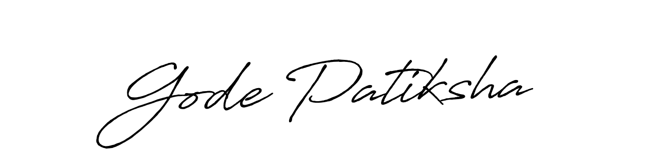 Make a beautiful signature design for name Gode Patiksha. With this signature (Antro_Vectra_Bolder) style, you can create a handwritten signature for free. Gode Patiksha signature style 7 images and pictures png