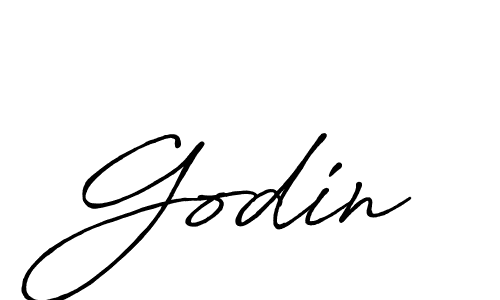 Make a beautiful signature design for name Godin. With this signature (Antro_Vectra_Bolder) style, you can create a handwritten signature for free. Godin signature style 7 images and pictures png