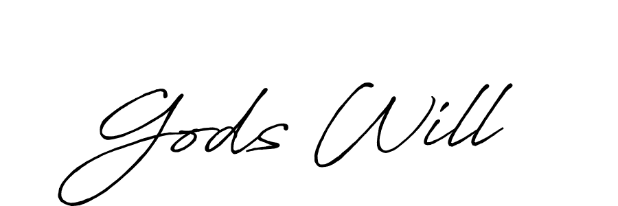 Design your own signature with our free online signature maker. With this signature software, you can create a handwritten (Antro_Vectra_Bolder) signature for name Gods Will. Gods Will signature style 7 images and pictures png