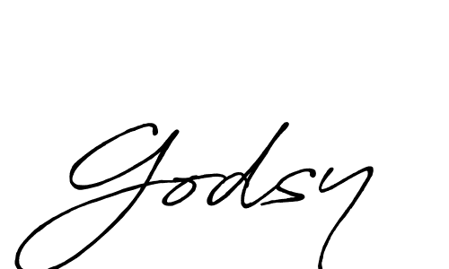 How to make Godsy signature? Antro_Vectra_Bolder is a professional autograph style. Create handwritten signature for Godsy name. Godsy signature style 7 images and pictures png