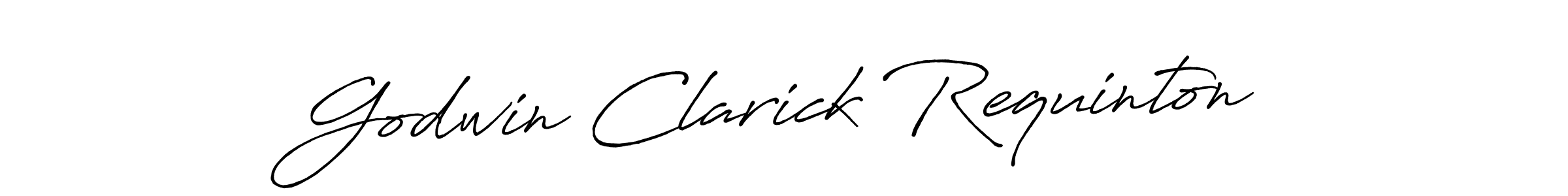 Godwin Clarick Requinton stylish signature style. Best Handwritten Sign (Antro_Vectra_Bolder) for my name. Handwritten Signature Collection Ideas for my name Godwin Clarick Requinton. Godwin Clarick Requinton signature style 7 images and pictures png