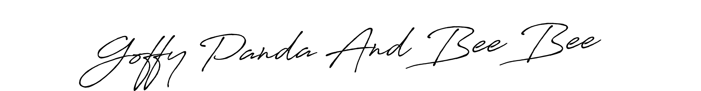 How to make Goffy Panda And Bee Bee signature? Antro_Vectra_Bolder is a professional autograph style. Create handwritten signature for Goffy Panda And Bee Bee name. Goffy Panda And Bee Bee signature style 7 images and pictures png