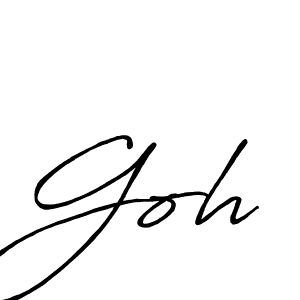 Goh stylish signature style. Best Handwritten Sign (Antro_Vectra_Bolder) for my name. Handwritten Signature Collection Ideas for my name Goh. Goh signature style 7 images and pictures png