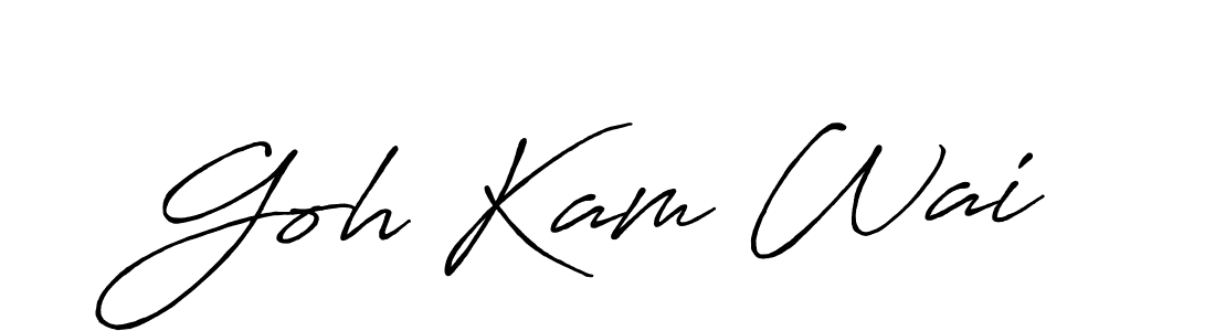 How to make Goh Kam Wai name signature. Use Antro_Vectra_Bolder style for creating short signs online. This is the latest handwritten sign. Goh Kam Wai signature style 7 images and pictures png